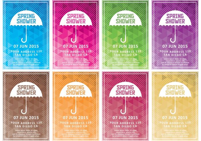 Spring Shower Vector Invitations Spring Shower Vector Invitations