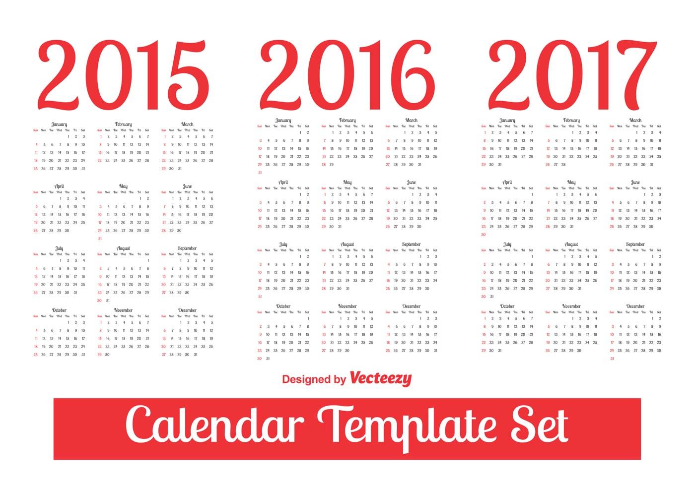 Calendar Template Set Download Free Vector Art Stock Graphics And Images