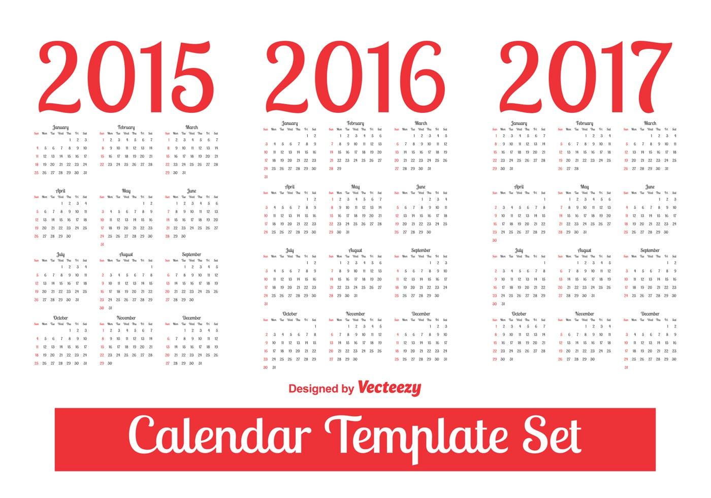 Calendar Template Set Download Free Vector Art, Stock Graphics & Images