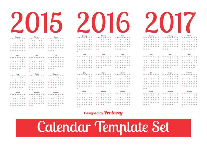 Calendar Template Set Calendar Template Set