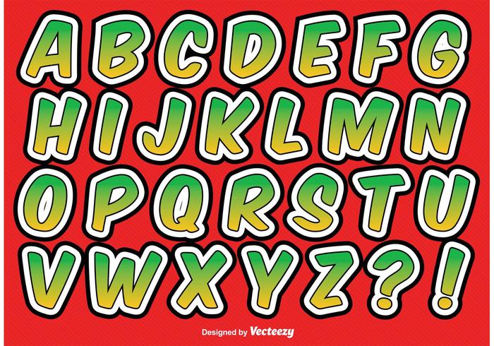 Comic Style Alphabet Set vector