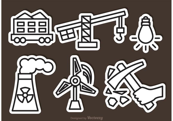 Iconos de vector de planta de energía