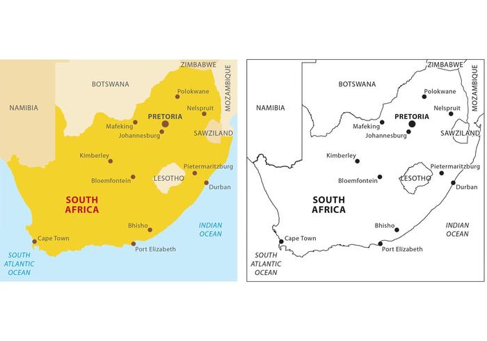Mapa del vector de África del Sur