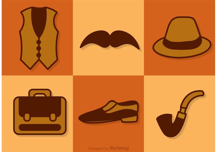 Retro Male Accessories Vectors