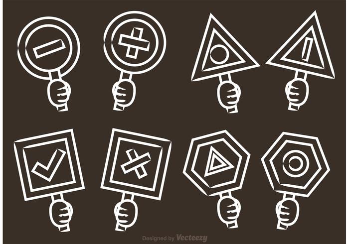 Chalk Drawn Correct And Incorrect Sign Vectors 