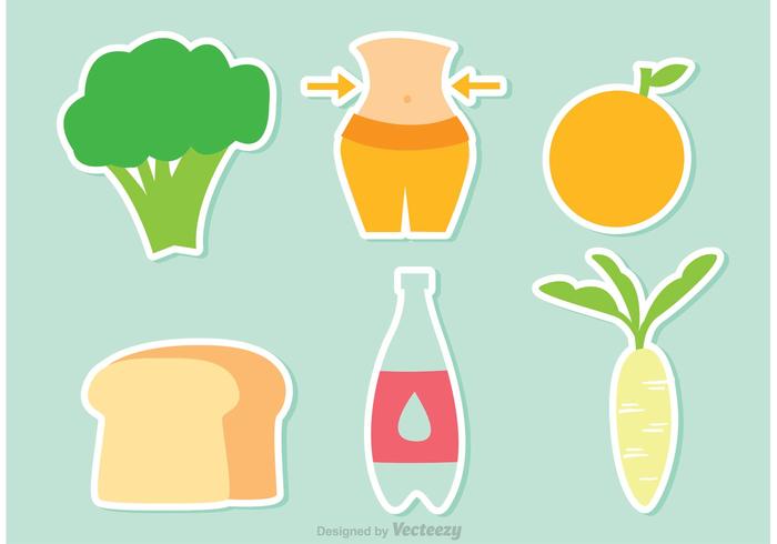 Alimentación saludable Iconos Vector Dieta