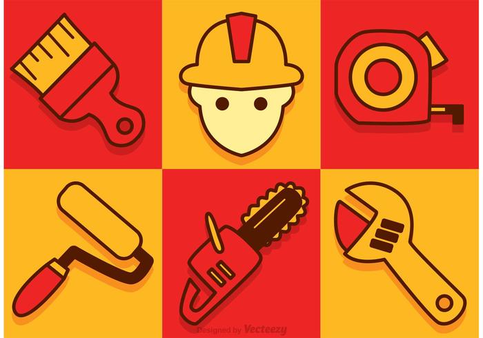 Iconos de equipo de construcción de vectores