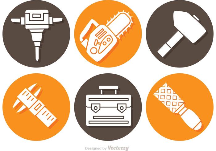 Objetos De Construcción Y Herramientas Iconos vector