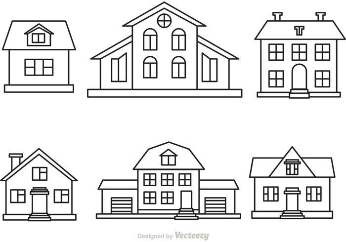 Vector House Outline Set