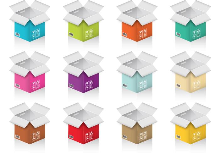 Colorful Crate Vectors Colorful Crate Vectors