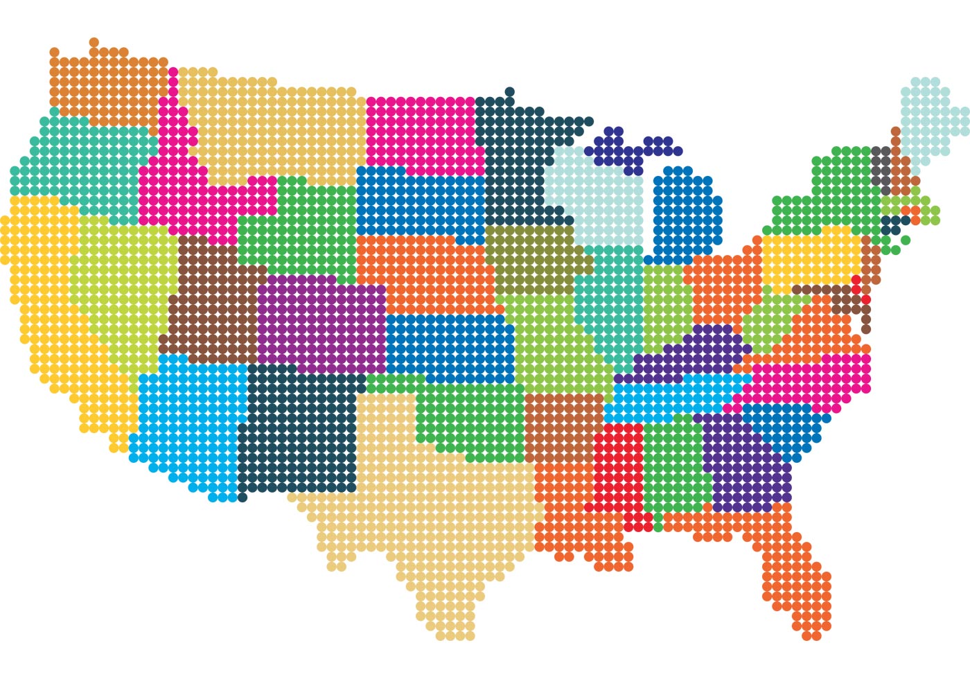 Download US Dotted Map Vector 91352 - Download Free Vectors ...