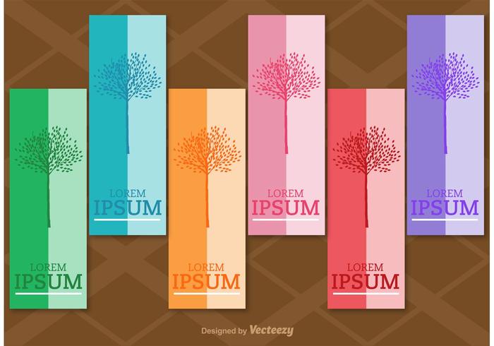 Seasonal Tree Vertical Labels vector