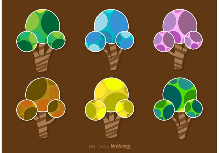 Abstract Seasonal Trees vector