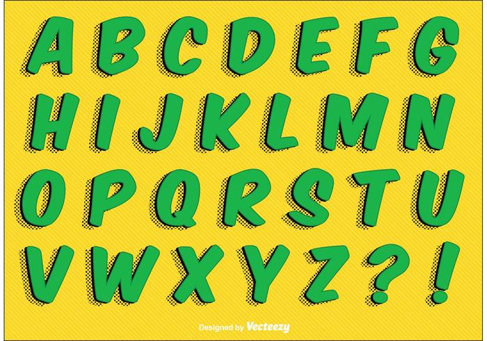 Comic Style Alphabet Set vector