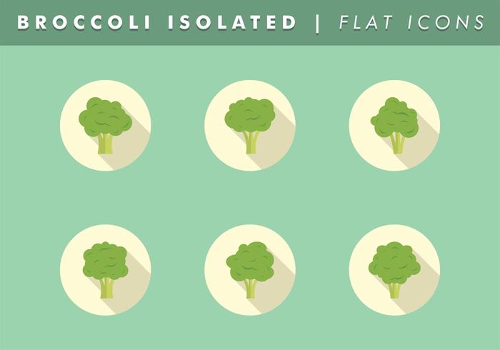 Broccoli Isolated Icons Vector Free