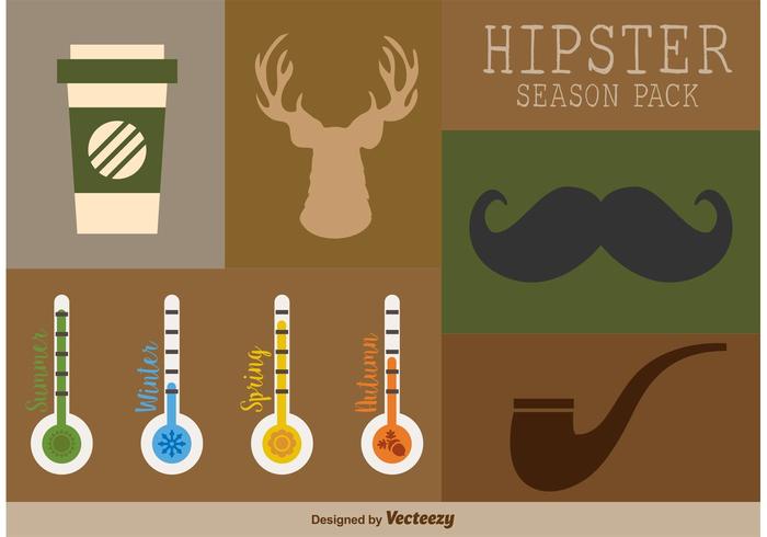 Pack de elementos hipster vector