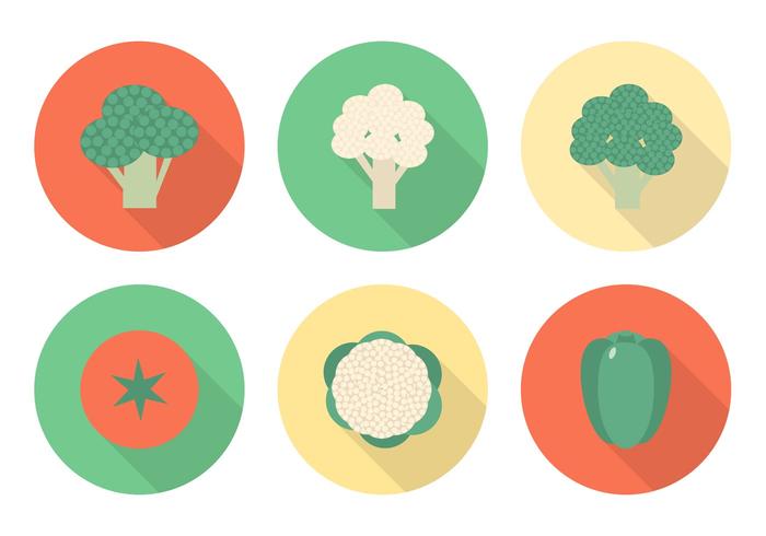 Free Flat Vegetables Vector Icons