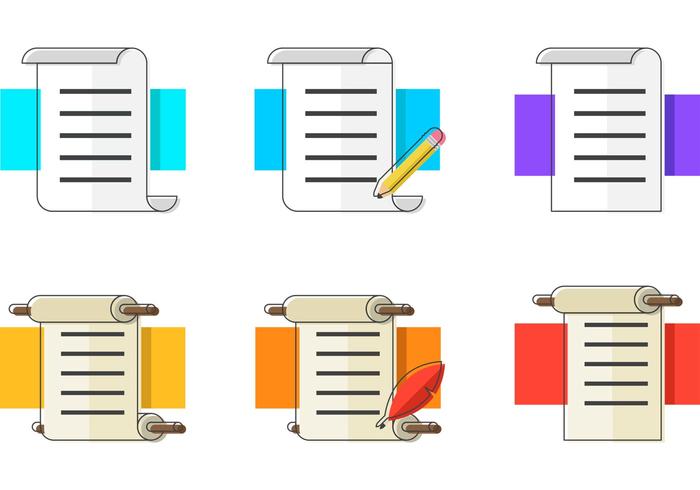 Colorfull Paper Scrolls Vector Icons Colorfull Paper Scrolls Vector Icons