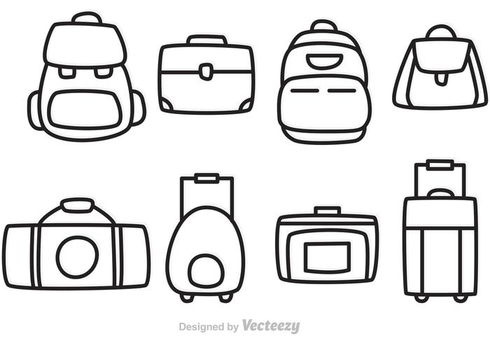 Vector Bag Outline Icons