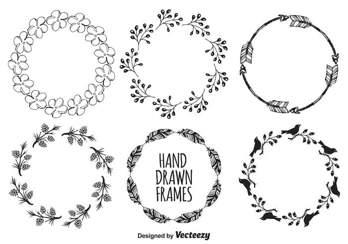 Cute Hand Drawn Style Frames vector