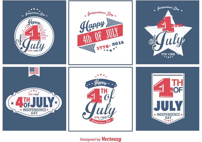 Happy 4th of July badges vector