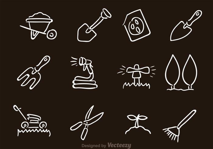 Vector Gardening Equipment Icons