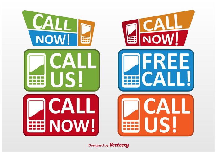 Call Now Buttons and Labels vector