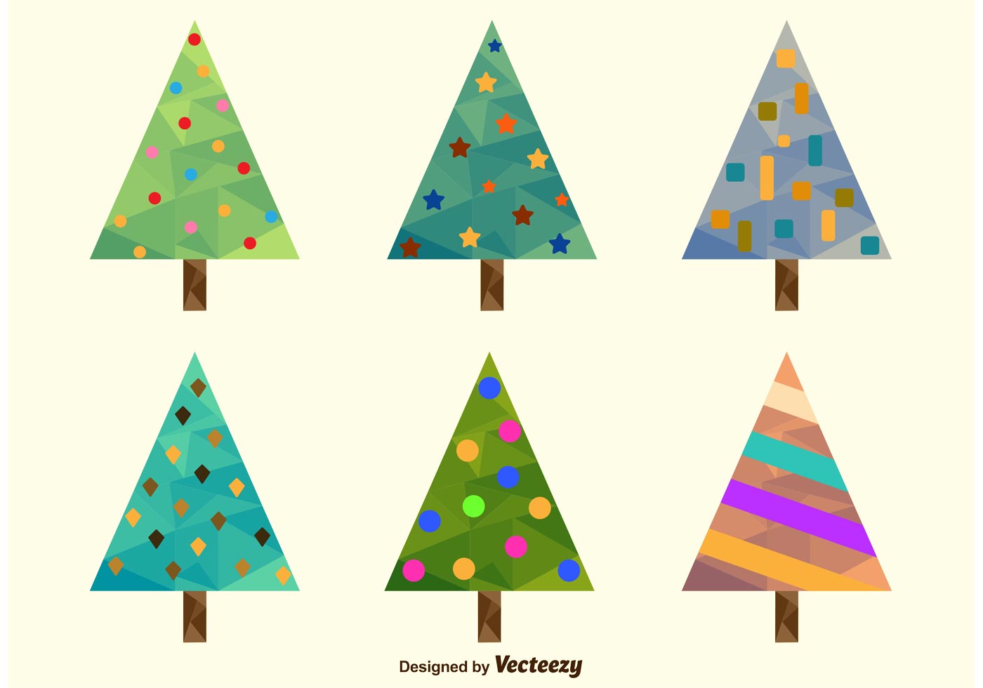 Download Polygonal Christmas Trees - Download Free Vectors, Clipart ...