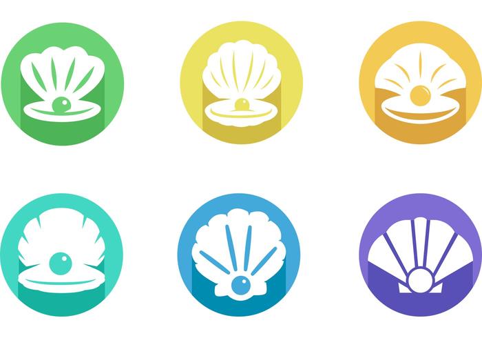 Shells With Pearls Icon Vector Pack Shells With Pearls Icon Vector Pack