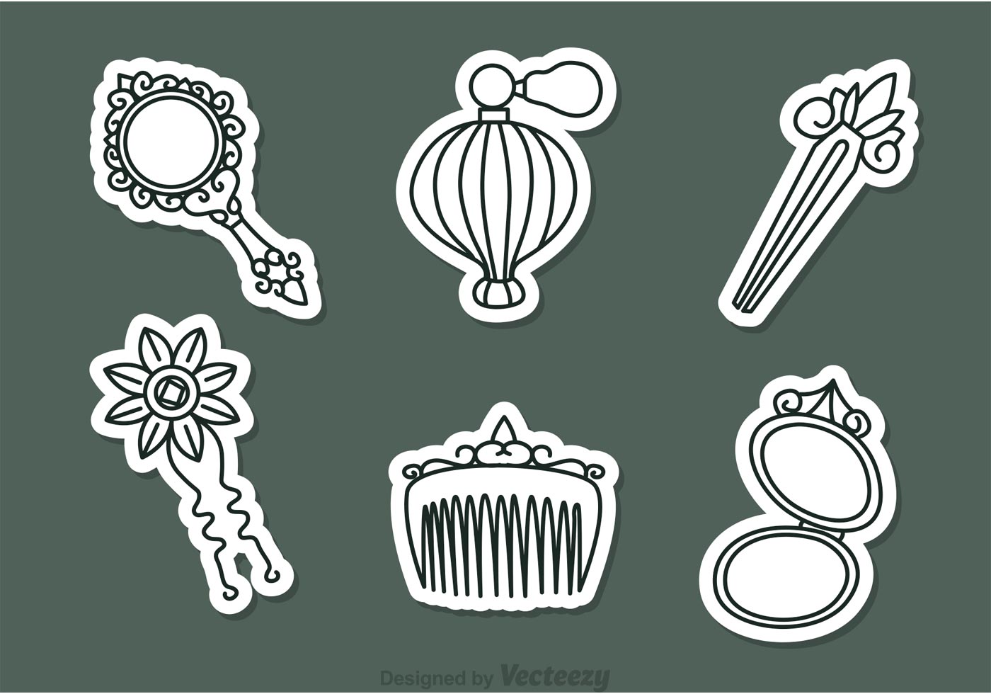 Download Vector Vintage Woman Accessories Icons - Download Free Vectors, Clipart Graphics & Vector Art