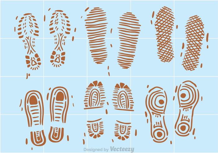 Muddy Footprint In Blue Floor Vectors