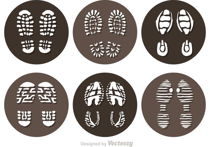 Vector Muddy Footprint Icons