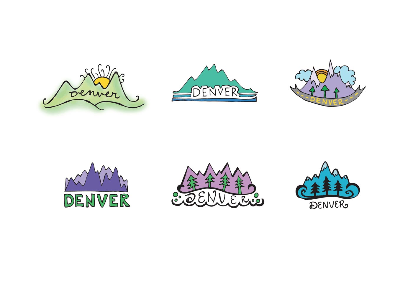 Free Denver Mountains Vector Series - Download Free ...