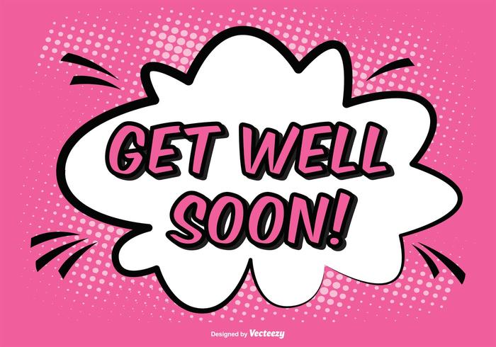 Estilo Comic Get Well Soon Ilustración vector