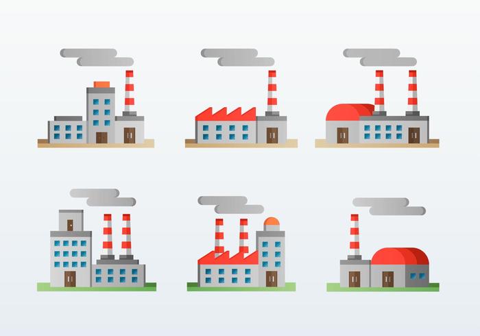 Factory Corporation Flat Icons Style Factory Corporation Flat Icons Style