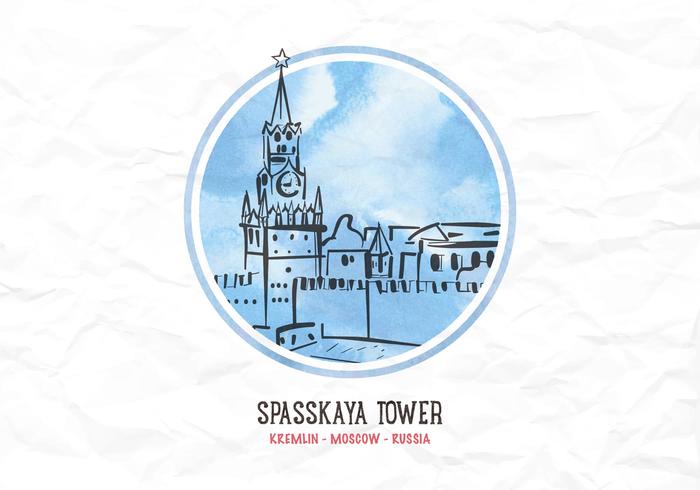 Free Vector Watercolor Kremlin Tower Free Vector Watercolor Kremlin Tower