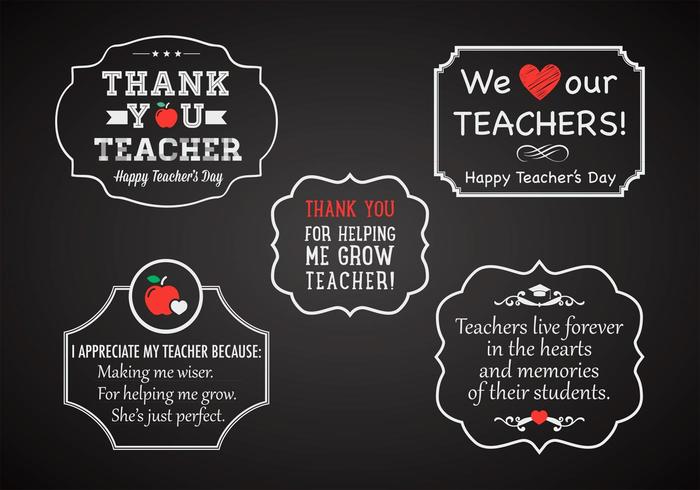 Free Teacher's Day Chalk Labels Vector Free Teacher's Day Chalk Labels Vector