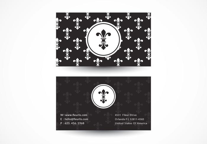 Free Fleur De Lis Vector Business Card