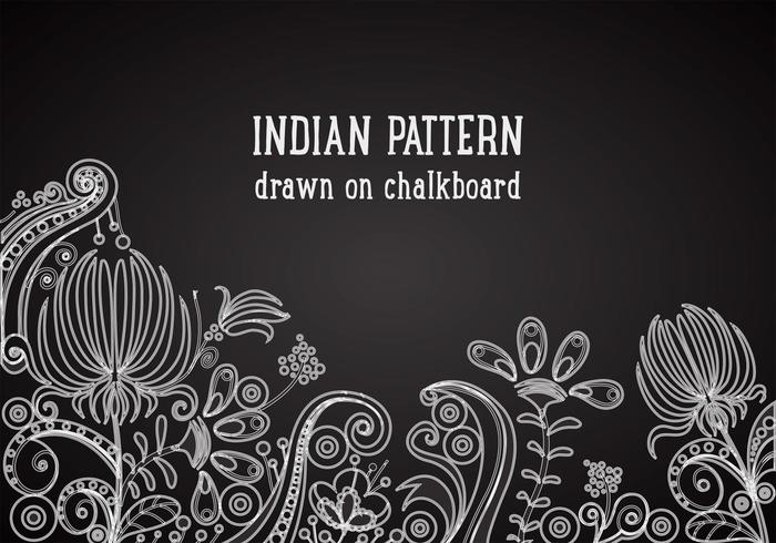 Indian Pattern On Blackboard Vector Background