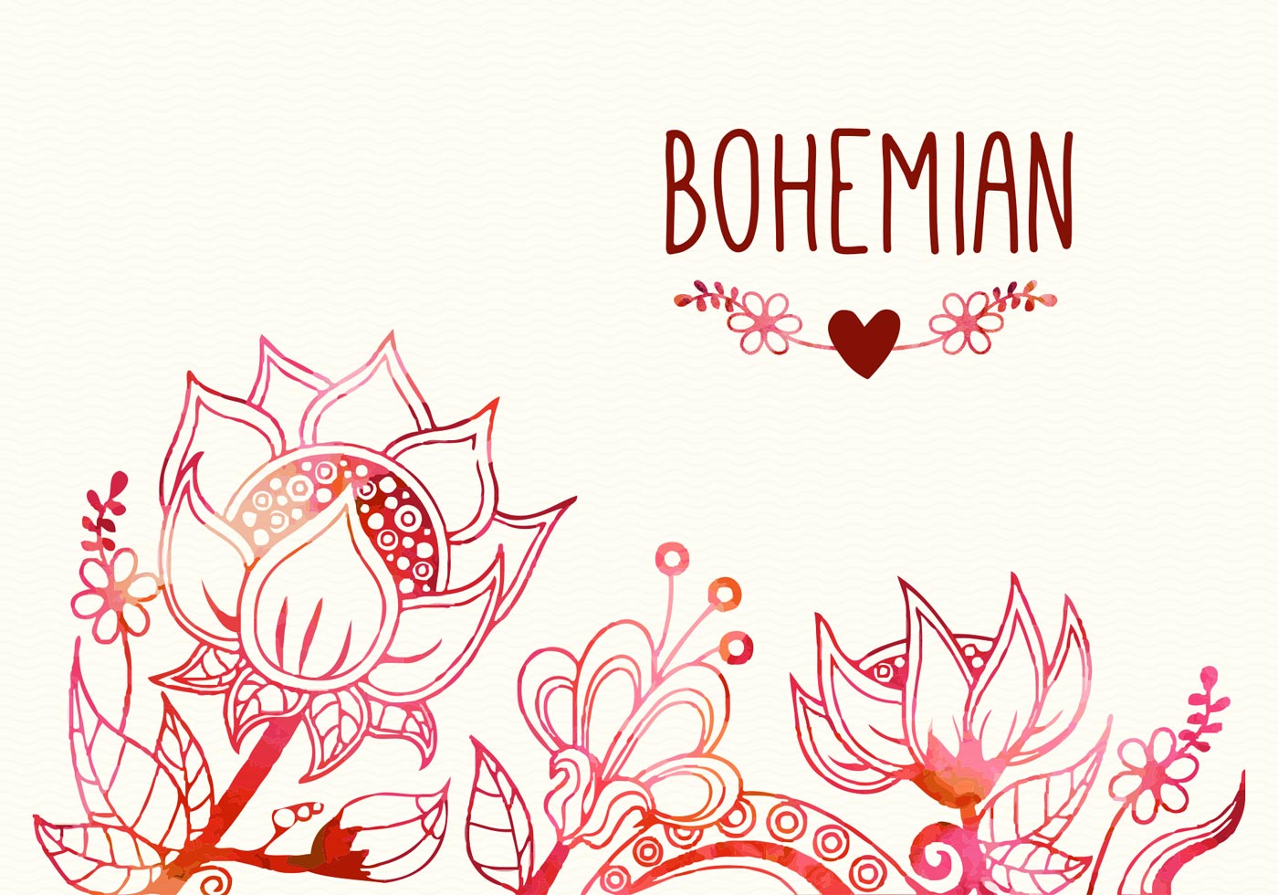 Free Bohemian Flourish Vector Illustration - Download Free Vector Art