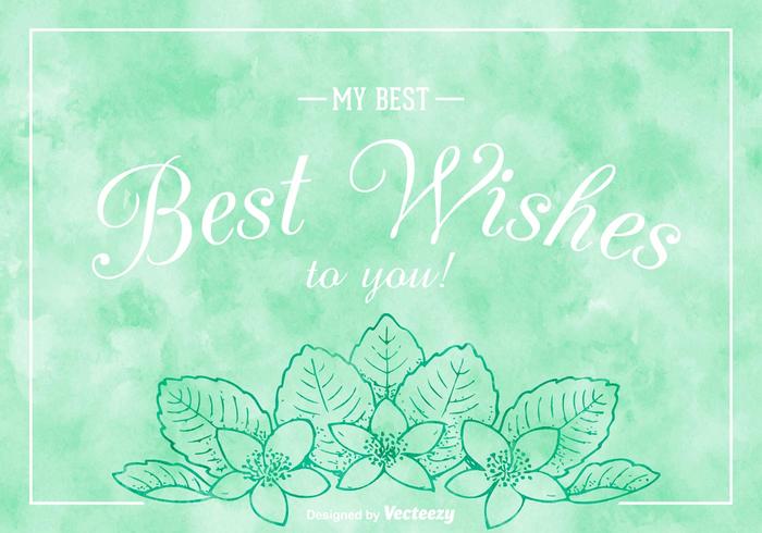 Free Best Wishes On Watercolor Vector Background