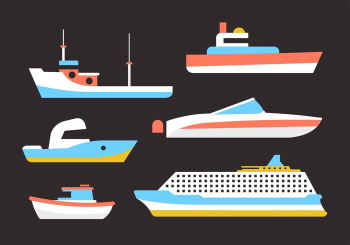 Free Collection of Ships vector