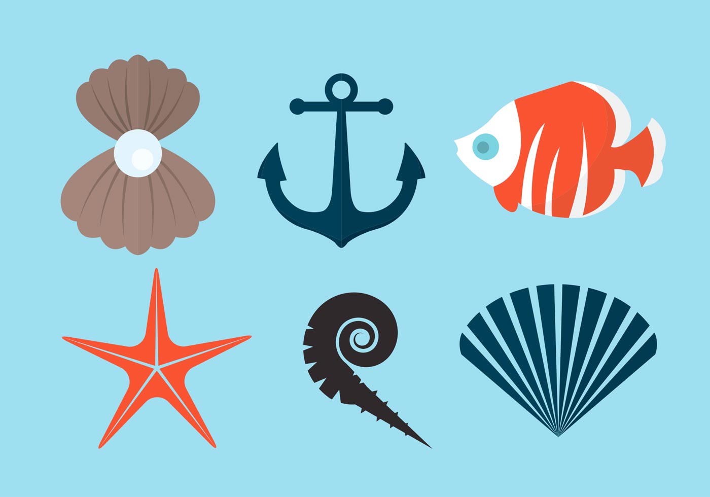 Pearl Shell and Other Vector Elements 91661 Vector Art at Vecteezy