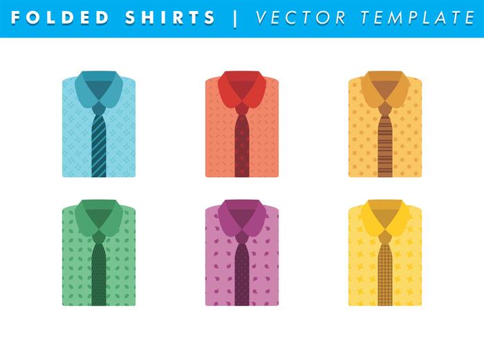 Folded Shirts With Ties Vector Free