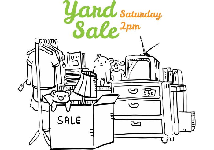 Yard Sale Flyer Illustration vector