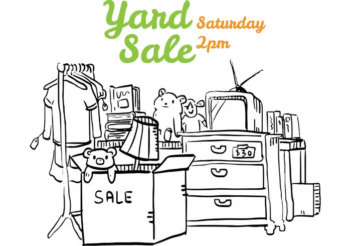 yard sale flyer illustration download free vector art stock