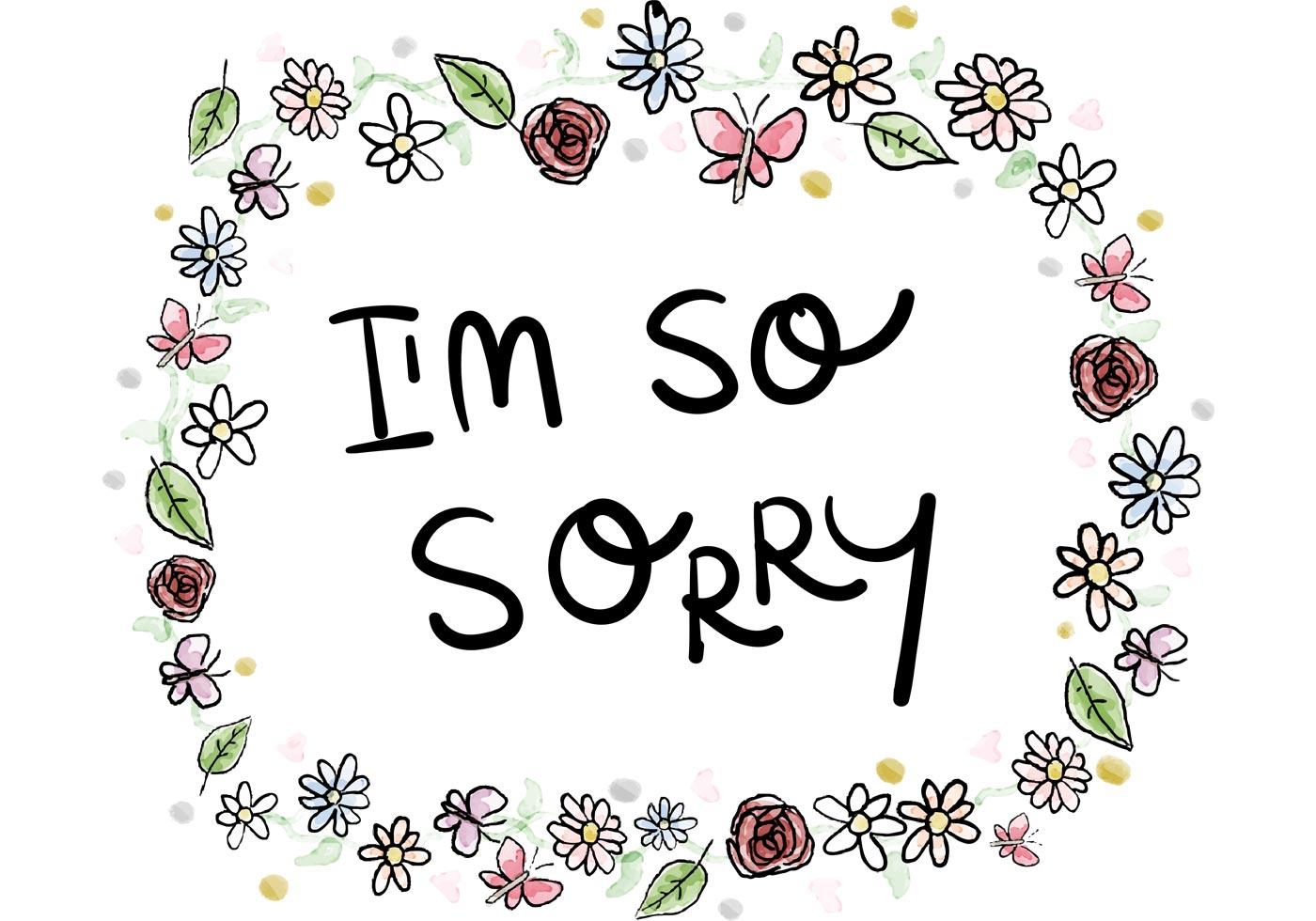 Sorry Card Watercolor Ornaments 91752 Vector Art at Vecteezy