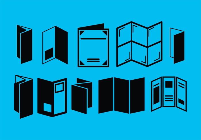 Tri Fold Brochure Vector Icons Tri Fold Brochure Vector Icons