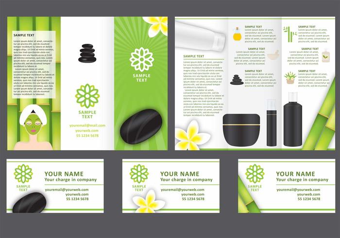 Spa Tri Fold Folleto Vector Plantilla