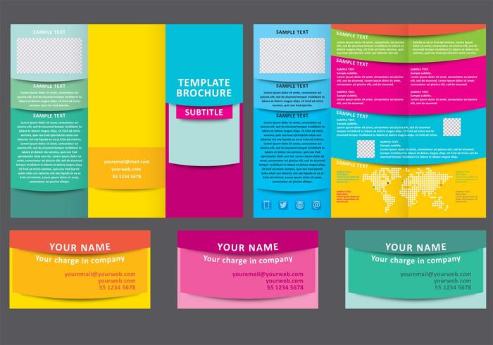 Colorful Fold Brochure Vector Template